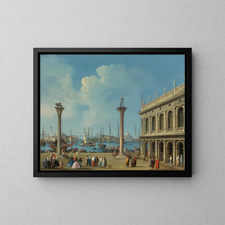 Giovanni Battista Cimaroli - Venice A View Of The Molo From The Piazzetta Looking South To San Giorgio Maggiore With The Columns Of St Mark And St Theodore And The biblioteca Sansoviniana.webp