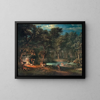 Giovanni Battista Innocenzo Colombo - Figures by an encampment in a nocturnal landscape.webp