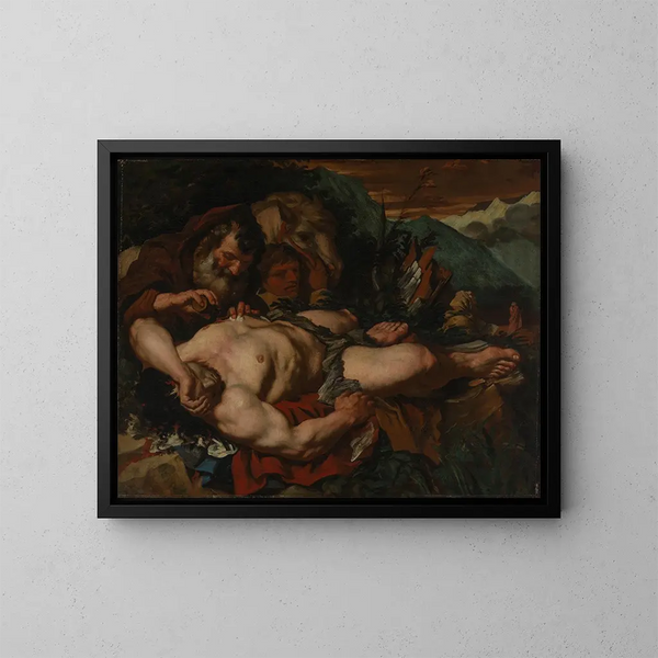 Il Buon Samaritano - Giovanni Battista Langetti — quadro incorniciato alla parete