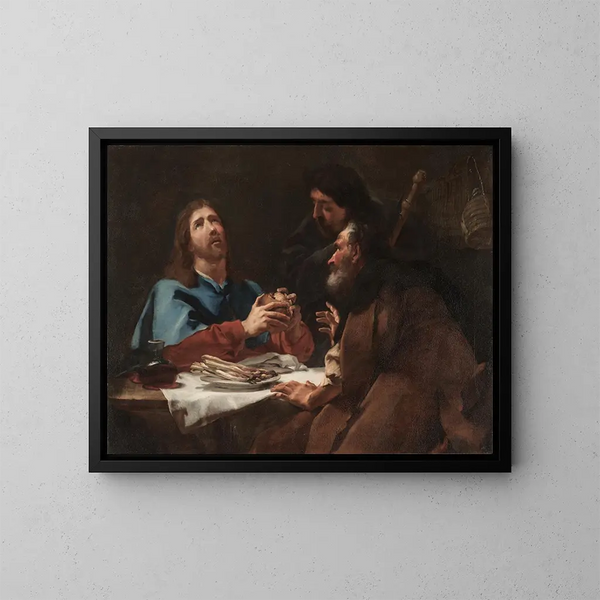 Il Cenone di Emmaus - Giovanni Battista Piazzetta — quadro incorniciato alla parete