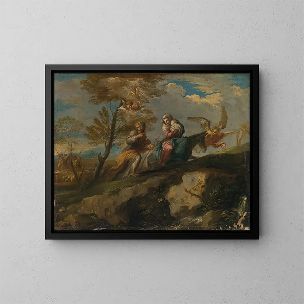 La Fuga in Egitto - Giovanni Battista Ranieri Del Pace — quadro incorniciato alla parete