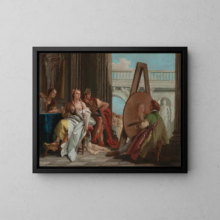 Alessandro Magno e Campaspe nell'atelier di Apelle - Giovanni Battista Tiepolo — quadro incorniciato alla parete