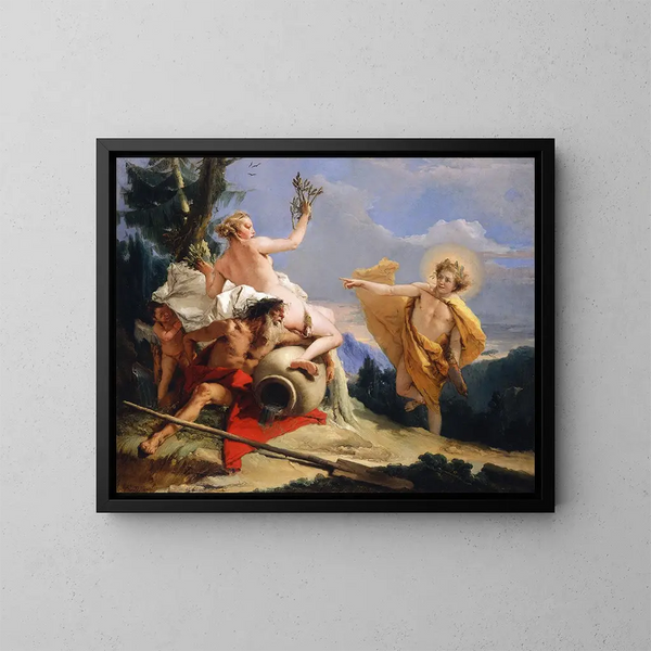 Apollo che insegue Dafne - Giovanni Battista Tiepolo — quadro incorniciato alla parete