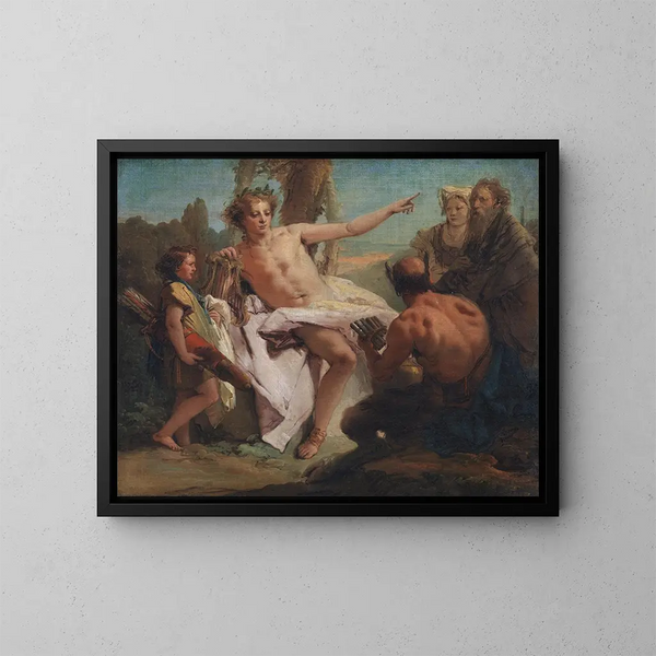 Apollon e Marsia - Giovanni Battista Tiepolo — quadro incorniciato alla parete