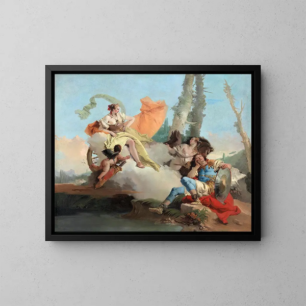 Armide incontra Renaud addormentato - Giovanni Battista Tiepolo — quadro incorniciato alla parete