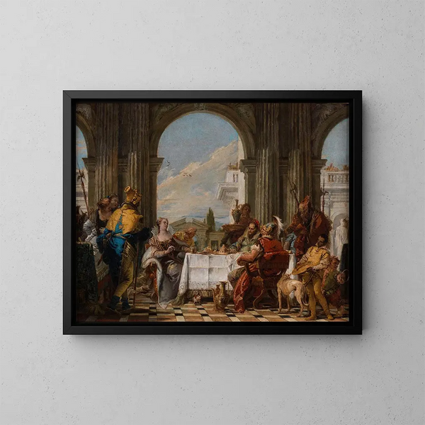 Il banchetto di Cleopatra - Giovanni Battista Tiepolo — quadro incorniciato alla parete