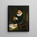 Ritratto di un uomo seduto a un tavolo con un libro aperto che legge una lettera - Giovanni Battista Trotti — quadro incorniciato alla parete