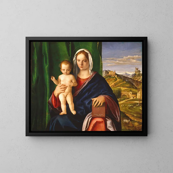 Vergine con Bambino - Giovanni Bellini — quadro incorniciato alla parete