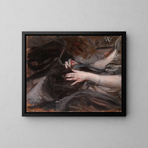 Donne che cuciscono - Giovanni Boldini — quadro incorniciato alla parete