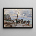 Ritorno delle barche da pesca a Étretat - Giovanni Boldini — quadro incorniciato alla parete