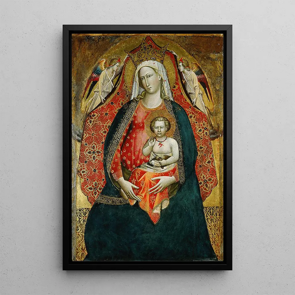 Vierge à l'Enfant avec anges - Giovanni Dal Ponte — quadro incorniciato alla parete
