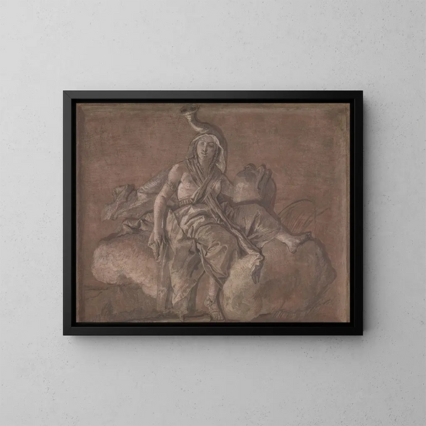 Figura allegorica che rappresenta l'Africa - Giovanni Domenico Tiepolo — quadro incorniciato alla parete