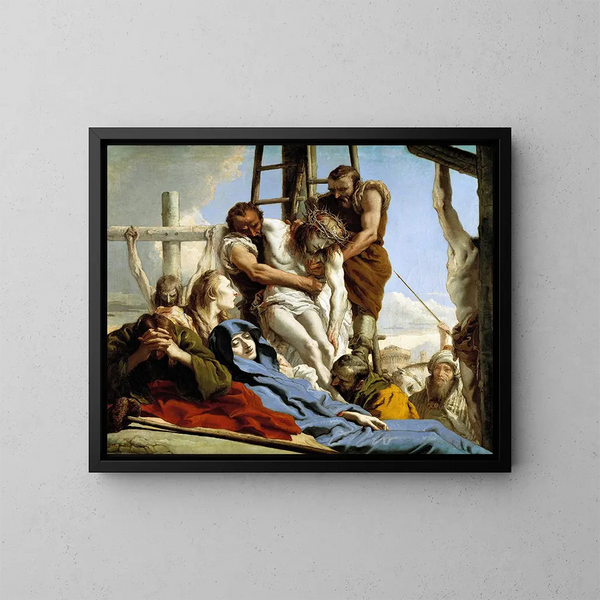 La Discesa della Croce - Giovanni Domenico Tiepolo — quadro incorniciato alla parete