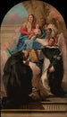 Vierge à l'Enfant avec trois saints - Giovanni Domenico Tiepolo — vista dell’opera