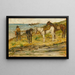 Paesaggio con cavalli - Giovanni Fattori — quadro incorniciato alla parete