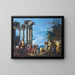 Figures vicino a un tempio in rovina con Pitagora che appare dalla grotta - Giovanni Ghisolfi — quadro incorniciato alla parete