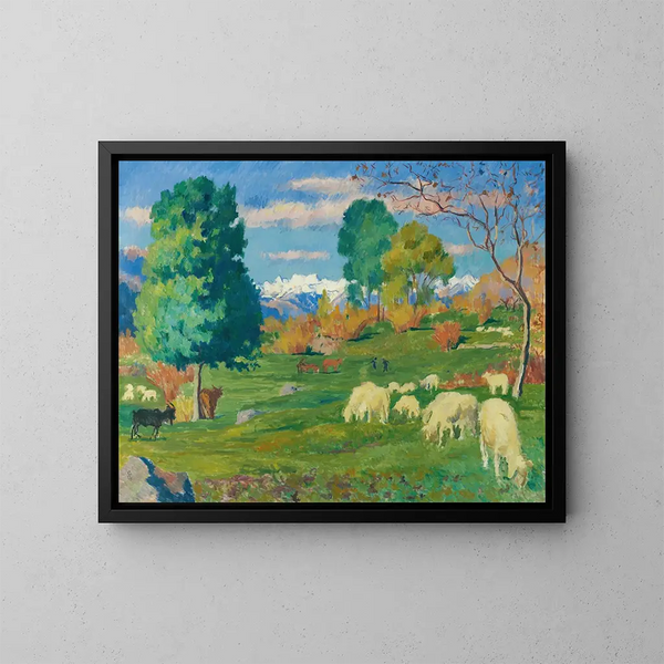 Paesaggio autunnale - Giovanni Giacometti — quadro incorniciato alla parete