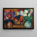 Nature morte con anemoni, mele e uva - Giovanni Giacometti — quadro incorniciato alla parete