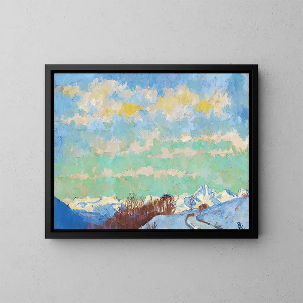 Vista di Stampa verso l'Italia - Giovanni Giacometti — quadro incorniciato alla parete