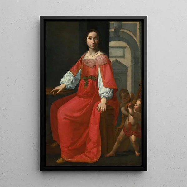 Sainte Cécile avec deux anges - Giovanni Martinelli — quadro incorniciato alla parete