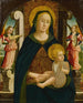 La Vierge à l'Enfant trônant avec deux anges - Giovanni Mazone — vista dell’opera