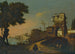 Paesaggio italiano con figure che entrano in una città fortificata sul bordo dell'acqua - Giovanni Migliara — vista dell’opera