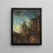Un caprice di rovine classiche con la piramide di Cestius oltre - Giovanni Paolo Panini — quadro incorniciato alla parete