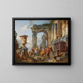Giovanni Paolo Panini - A Capriccio with Saint Peter Preaching to the Romans.webp