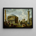 Vista fantastica con il Pantheon e altri monumenti dell'antica Roma - Giovanni Paolo Panini — quadro incorniciato alla parete