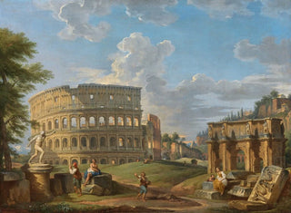 Giovanni Paolo Panini - Landscape with the Colosseum and Arch of Constantine Rome.webp