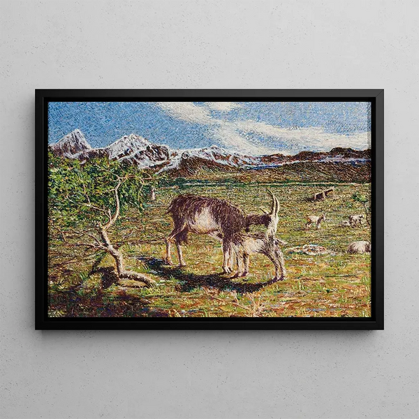 Giovanni Segantini - Goats against landscape.webp