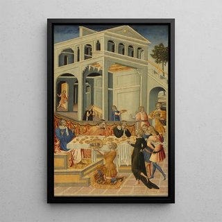 Giovanni di Paolo - The Head of Saint John the Baptist Brought before Herod.webp