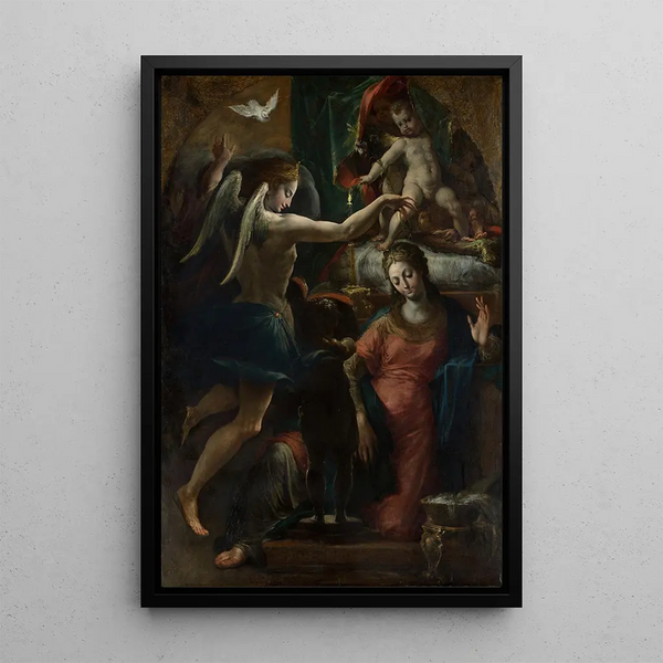 L'Annunciazione - Girolamo Mazzola Bedoli — quadro incorniciato alla parete