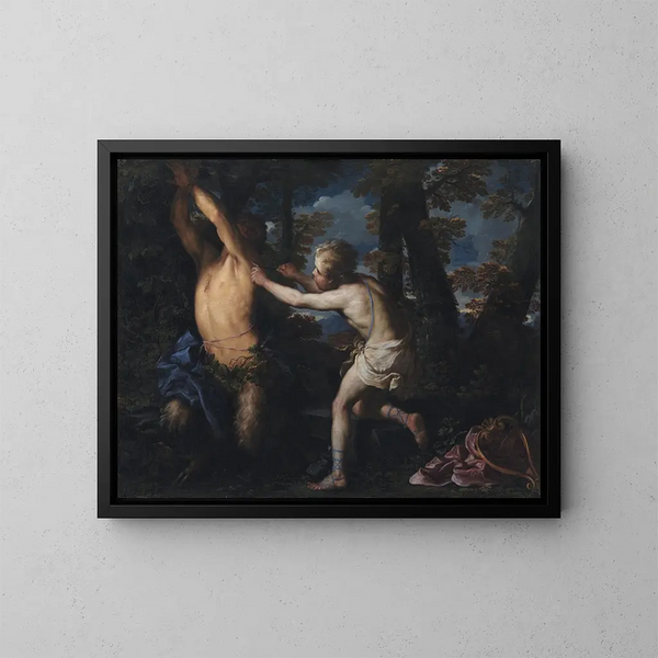 Apollon dépouillant Marsyas - Girolamo Troppa — quadro incorniciato alla parete