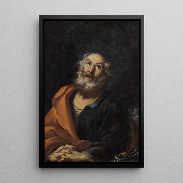 Saint Pierre pénitent - Girolamo Troppa — quadro incorniciato alla parete
