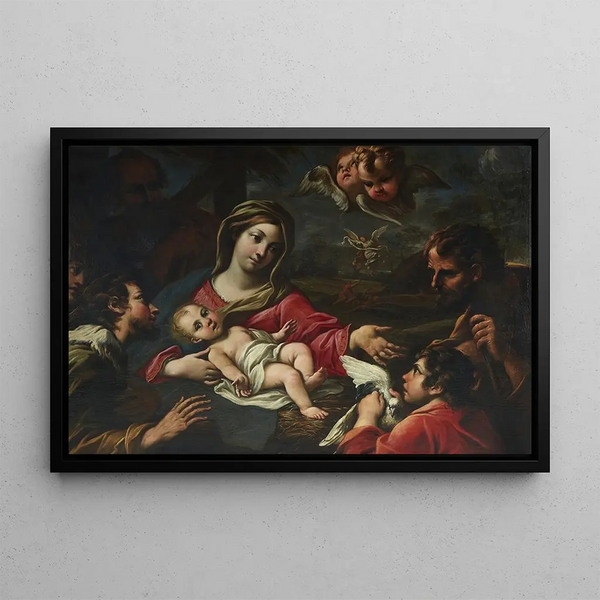 L'Adorazione dei pastori - Girolamo Troppa — quadro incorniciato alla parete