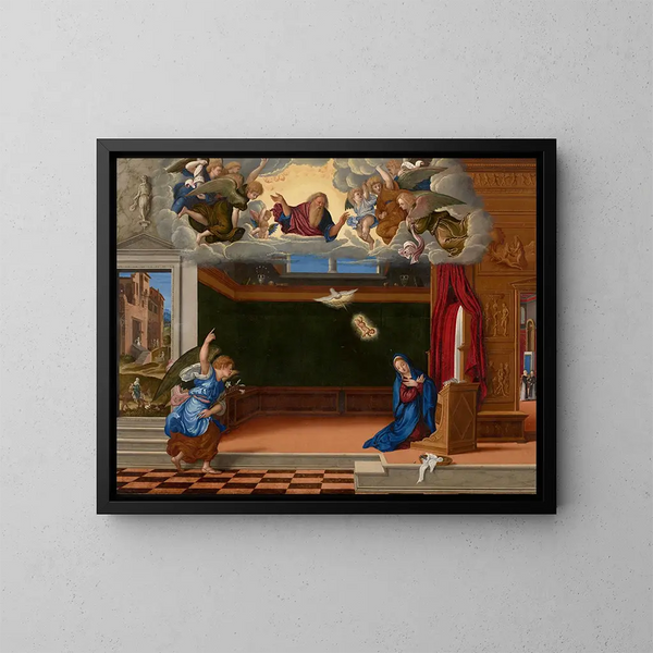 L'Annunciazione - Girolamo da Santacroce — quadro incorniciato alla parete