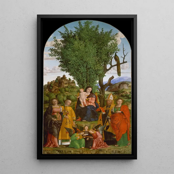 Vierge à l'Enfant avec saints - Girolamo dai Libri — quadro incorniciato alla parete