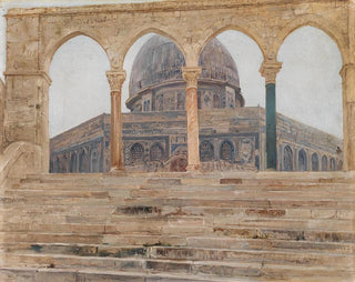 Giulio Aristide Sartorio - Jerusalem a View of the Mosque of Omar with the Dome of the Rock.webp