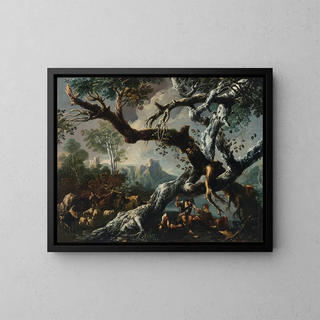 Giulio Bucci - Shepherds beneath a tree on a clifftop.webp