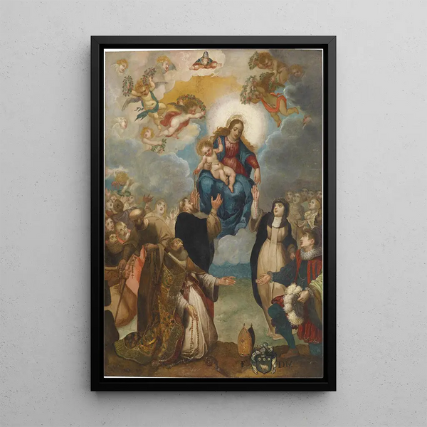 Remise du rosaire - Giulio Cesare Angeli — quadro incorniciato alla parete
