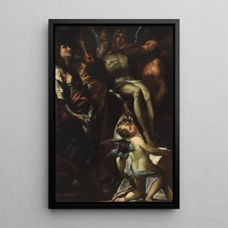 Giulio Cesare Procaccini - The Lowering Of The Cross With Sts Mary Magdalene Augustine Jerome And Angels.webp