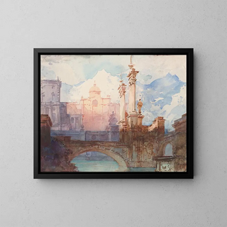 Giulio Ferrari - A Bridge Over Water Against a Palace Background.webp