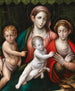 La Vierge à l'Enfant avec l'enfant saint Jean-Baptiste et sainte Catherine d'Alexandrie - Giulio Francia et Atelier — vista dell’opera