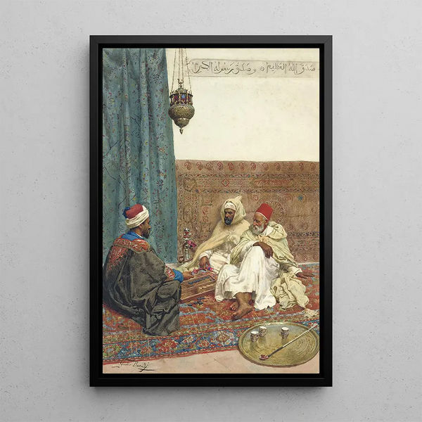 Une partie de Tavli - Giulio Rosati — quadro incorniciato alla parete