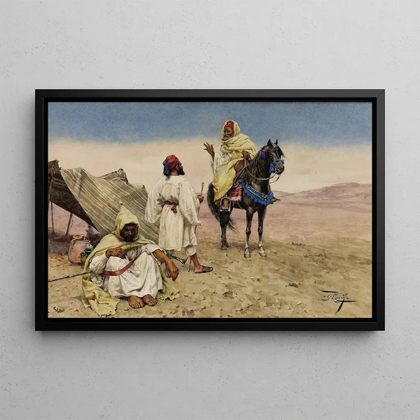 Nomadi del deserto - Giulio Rosati — quadro incorniciato alla parete