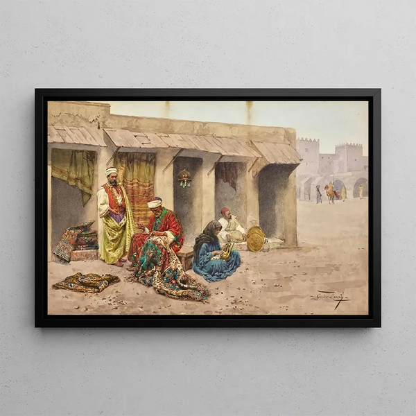 Il riparatore di tappeti - Giulio Rosati — quadro incorniciato alla parete