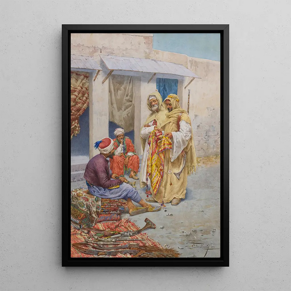 Le vendeur de tapis - Giulio Rosati — quadro incorniciato alla parete