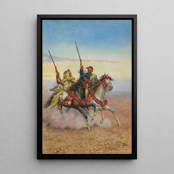 Due cavalieri - Giulio Rosati — quadro incorniciato alla parete
