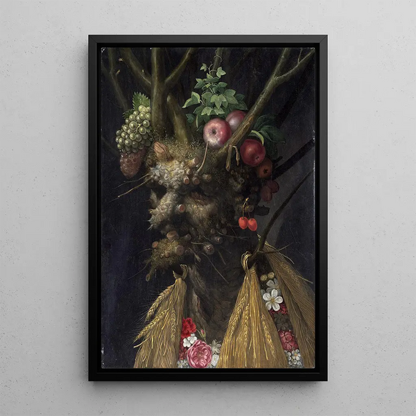 Le quattro stagioni in una testa - Giuseppe Arcimboldo — quadro incorniciato alla parete